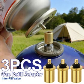 Resim 3 Adet Ağır Hizmet Tipi Bakır Gaz Dolum Adaptörü - Propan/Bütan/İzobütan Uyumlu Bağlantı - Silindirler, Yakıt Tankları ve Kamp, Yürüyüş, Barbekü için Dış Mekan Ekipmanları Dolumu için Pirinç Vana (Ateşleme Fonksiyonu Yok) - Gaz Silindirleri için Uygun 