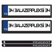 Resim 3A Lazerpleksi Peugeot Logolu Plakalık 