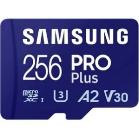 Resim Samsung Pro Plus 256 GB Microsd Hafıza Kartı + Adaptör, 180 Mb/sn'ye Kadar, Full Hd ve 4K Uhd, Uhs-I, C10, U3, V30, A2, Telefonlar, Tabletler, Gopro, Djı Drone Için 