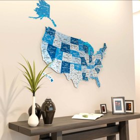 Resim UV Renkli Baskı Amerika Birleşik Devletleri Haritası - Metal Duvar Dekoru - 102x80 cm / Crimson 