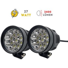 Resim Knmaster Alien 27w Motosiklet Led Sis Farı 