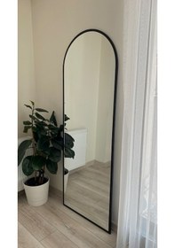 Resim Ersan Dizayn Metal Çerçeve Siyah Oval Boy Aynası (Ayak Yoktur) Siyah 