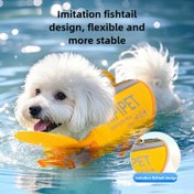 Resim Parlak Sarı Köpek Can Yeleği - Ayarlanabilir Toka Kapatma, PET Tasarım, Küçük ve Orta Boy Köpekler için Dayanıklı Polyester Yüzme Yeleği - Poodle, Bichon Frise ve Diğerleri için Güvenli Yüzme Giysisi, Su Aktiviteleri için Sağlam Dikişli, Bichon Frise Sahipleri İçin Evcil Hayvan Batmazlık Cihazı 