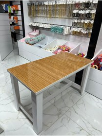 Resim ÇİÇEKLİ AVM orta sehpa bambu renk ofis sehpası ofis masası orta masa ev mutfak, balkon, bahçe sehpası 