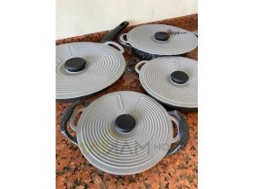 Resim Makkam Silikon Tencere Kapağı, Tava Kapağı, Isı Koruyucu, Vakumlu Kapak, Muhafaza Kapağı (Gri, 28CM) 