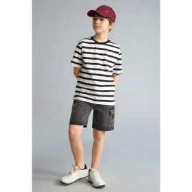 Resim DeFacto New Regular Fit Bisiklet Yaka Desenli Kısa Kollu Tişört Erkek Çocuk H4342A826HS 