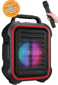 Resim Mikado 15W El ve Kafa Mikrofonlu USB/SD Bluetoothlu Toplantı-Parti Hoparlör Taşınabilir Taziye Hoparlörü 