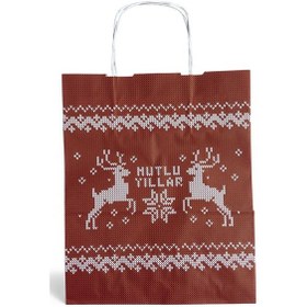 Resim Kağıt Çanta Geyikli 25x30x12 25'li 