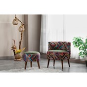 Resim WATERYBROOK Sydney Berjer Puf İkili Set - Tekli Koltuk - Berjer - Ofis, Balkon, Kafe, Bahçe, Salon Mobilyası 