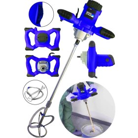 Resim Germany Devir Ayarlı 9600W Elektrikli Alçı Boya Harç Karıştırıcı Mikser Mavi 