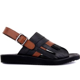 Resim Sail Lakers - Siyah, Taba Deri Erkek Sandalet 