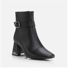 Resim Beyaz Park Moda Kips Topuklu Kadın Bot Siyah Siyah 