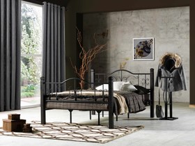 Resim Ayışığı Ferforje Metal Karyola(Kargo Hediye) - 90x190x99 