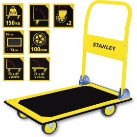 Resim Stanley PC527 150 Kg Kapasiteye Sahip Profesyonel Paket Taşıma Arabası Dayanıklı Çelik Yapı 
