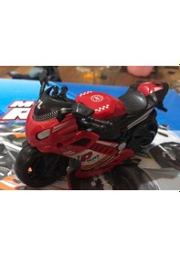 Resim Oyuncak Sürtmeli Polis Motorsikleti 15 Cm Kırmızı Model Motorsiklet 