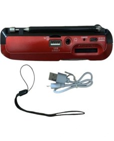 Resim Kırmızı Bluetooth Fm Radyo USB Tf Kartlı Şarjlı Taşınabilir Radyо 