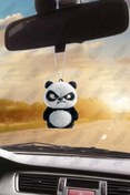 Resim STİCKERCI BEY SİNİRLİ PANDA OTO DİKİZ AYNASI SÜSÜ 2D ÇİFT TARAFLI PLEKSİ UV BASKILI 