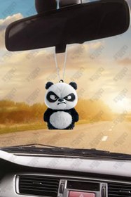 Resim STİCKERCI BEY SİNİRLİ PANDA OTO DİKİZ AYNASI SÜSÜ 2D ÇİFT TARAFLI PLEKSİ UV BASKILI 