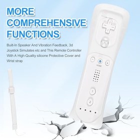 Resim Funmo 2'li Wii Controller Uzaktan Kumandalı Set Nunchuck Wii Controller, Retro Wii Uzaktan Kumanda ve Nunchuck Controller Wii/Wii U ile Uyumlu, Silikon Kılıf ve Bilek Bandı Dahil (Beyaz) 