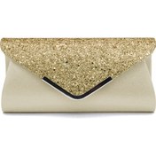 Resim Tenfowee Altın Pu Parlak Yama Kadın El Çantası - Gece Partileri, Makyaj Çantası, Dayanıklı Ve Şık Tasarım 