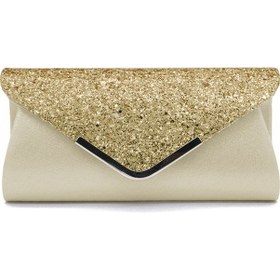 Resim Tenfowee Altın Pu Parlak Yama Kadın El Çantası - Gece Partileri, Makyaj Çantası, Dayanıklı Ve Şık Tasarım 