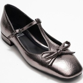 Resim Luvishoes Luvi Shoes Lorena Platin Fiyonklu Kadın Babet Ayakkabı Platın 