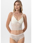 Resim Pierre Cardin Lingerie Kadın Balensiz Dantelli Pedli Sütyen Takımı Ekru 
