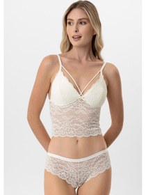 Resim Pierre Cardin Lingerie Kadın Balensiz Dantelli Pedli Sütyen Takımı Ekru 
