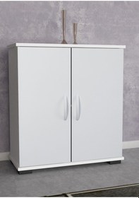 Resim Portmanto Vestiyer Ayakkabılık 2 Kapaklı Ayakkabı Dolabı Raflı Beyaz 
