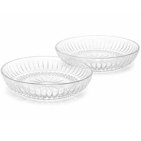 Resim Ley Maison 2 Li Desenli Cam Servis Kasesi 24 Cm Şeffaf Salata & Sunum Kasesi Şık Ve Dayanıklı 