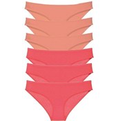 Resim 6 Adet Süper Eko Set Likralı Kadın Slip Külot Pudra Fuşya Çok Renkli 