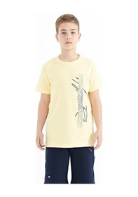 Resim Tommylife Tommy Life Sarı Yazı Baskılı O Yaka Standart Kalıp Erkek Çocuk T-shirt - 11119 Sarı 