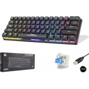 Resim Hadron G509B Kablolu Oyuncu Mini Klavye Mekanik Blue Switch Rgb Q Siyah 