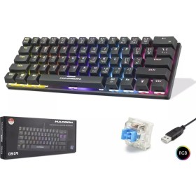 Resim Hadron G509B Kablolu Oyuncu Mini Klavye Mekanik Blue Switch Rgb Q Siyah 