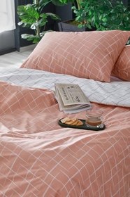 Resim Glimmer Easy Cotton Çift King Size Nevresim Takımı - Somon 