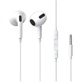 Resim Baseus H17 3.5mm Kablolu Mikrofonlu Kulaklık Tel Kontrollü Kulak İçi Kulaklık 3.5mm White 