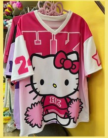 Resim Domıo Erkek Hello Kitty Spor Tshirt - Rahat Gevşek Kısa Kollu Moda Tişörtgökyüzü Mavi Gökyüzü Mavi 