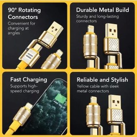 Resim 4in1 Hızlı Şarj Ve Data Kablosu Type-c / Lightning / Micro Usb Pl-8631 4915 