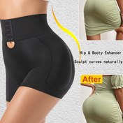 Resim Kadınların Yüksek Bel Karın Kontrolü Popo Kaldırma Şekillendirici Şortları, Ön Düğme Ayarı ve Kaymaz Tasarım - Nefes Alabilen Buz Sliky Fiber Kumaş, 3D Çıkarılabilir Pedler ile Doğal Kavisler, Dikişsiz Şekillendirici, Yüksek Bel Şortlar, Günlük Giyim, Şık Görünüm, Yüksek Destek Şortları 