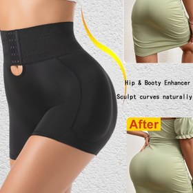 Resim Kadınların Yüksek Bel Karın Kontrolü Popo Kaldırma Şekillendirici Şortları, Ön Düğme Ayarı ve Kaymaz Tasarım - Nefes Alabilen Buz Sliky Fiber Kumaş, 3D Çıkarılabilir Pedler ile Doğal Kavisler, Dikişsiz Şekillendirici, Yüksek Bel Şortlar, Günlük Giyim, Şık Görünüm, Yüksek Destek Şortları 