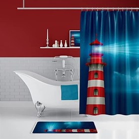 Resim Tropik Zethome Redhouse Banyo Duş Perdesi Tek Kanat 1x180x200 