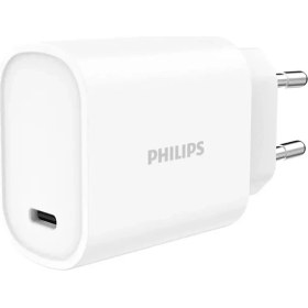 Resim Philips 20W Hızlı Şarj Adaptörü Type-C Uyumlu iPhone için Ev Şarj Cihazı Beyaz 