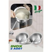 Resim ÖYKÜ VE YİĞİT Inox Süzgeç Pirinç Makarna Salata Süzgeci 304 Paslanmaz Çelik 2 ADET 