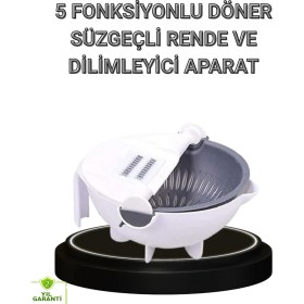 Resim Çok Fonksiyonlu Döner Rende Süzgeç Hazneli Ergonomik Sebze Doğrayıcı 