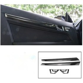 Resim Karbon Fiber Araba Kapı Paneli Trim Şeridi Mercedes Benz E Class Coupe W207 C207 W20 E200 E260 E300 2009-2013, 4 Parça 