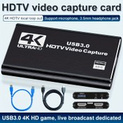 Resim 4K HDTV Video Yakalama Kartı 3.5mm Kulaklık Girişi, USB 3.0, HDTV Bağlantısı, 1080p 60fps, Canlı Yayın ve Oyun Kayıt Cihazı, Nintendo Switch/PS4/OBS/PC ile Uyumlu, Cat5e Ethernet, Dişli-Dişli, Pille Çalışmaz 