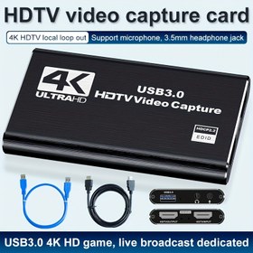 Resim 4K HDTV Video Yakalama Kartı 3.5mm Kulaklık Girişi, USB 3.0, HDTV Bağlantısı, 1080p 60fps, Canlı Yayın ve Oyun Kayıt Cihazı, Nintendo Switch/PS4/OBS/PC ile Uyumlu, Cat5e Ethernet, Dişli-Dişli, Pille Çalışmaz 