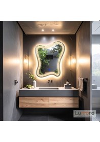 Resim Mariont Günışığı Lazer Kumlamalı Lavabo & Banyo Aynası Dokunmatik Sensörlü 91 X 110 Cm 