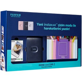 Resim Fujifilm Instax Mini Link 2 Bundle Box Fotoğraf Yazıcısı Lacivert 