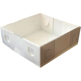 Resim Asetat Kapaklı Karton Kutu Düz Renk 9X9X3 Cm 50 Adet Krem N11.9171 